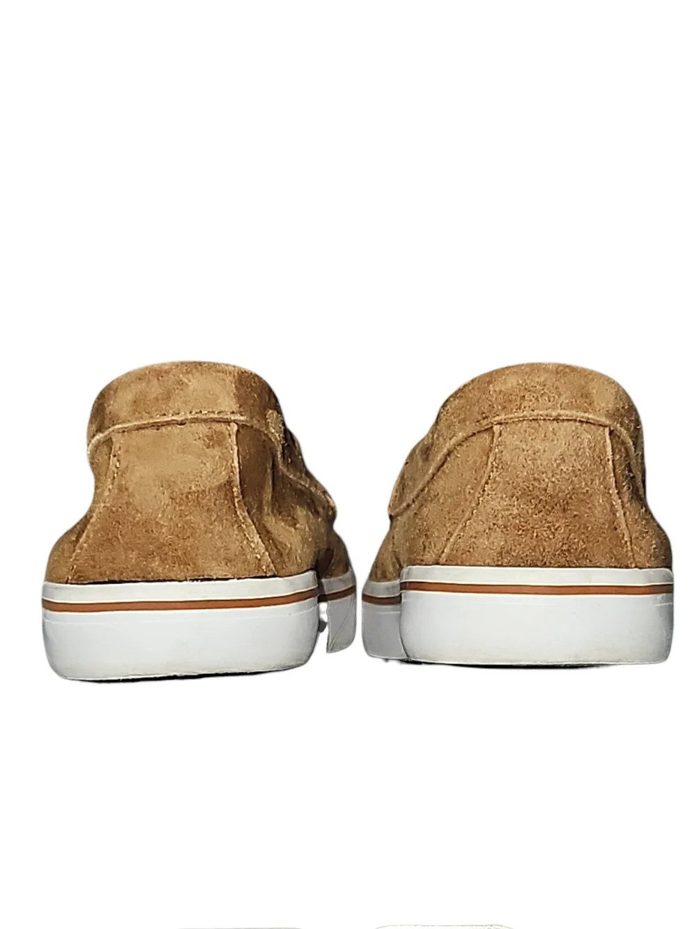 Janie and Jack Kids Chestnut Suede Slip-On Loafers with White Sole Size 12